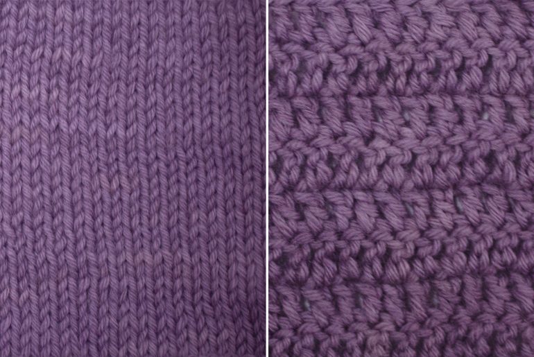 Comparação entre tricô e crochê